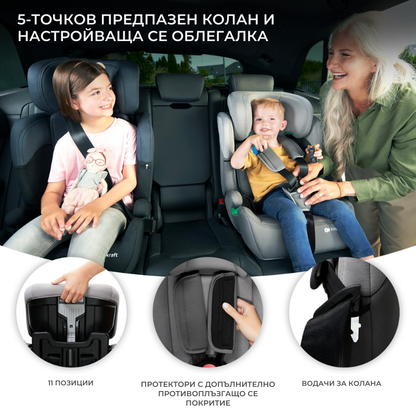 Kinderkraft столче за кола COMFORT UP i-Size HAPPY SHAPES